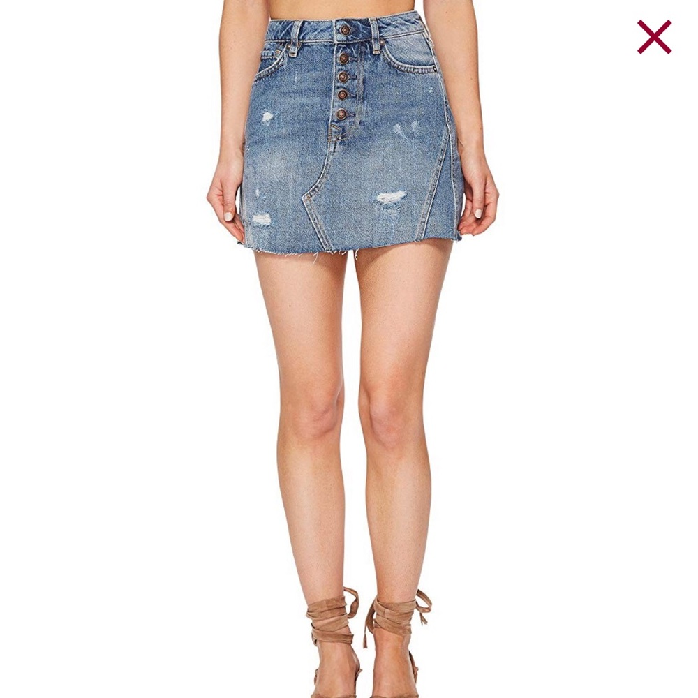 Free People NWT denim A-Line mini skirt size 29